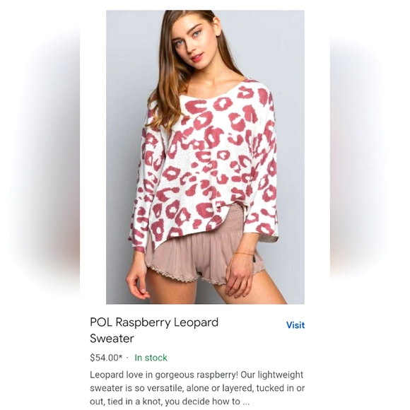 EC POL Raspberry leopard print Sweater - Picture 1 of 8